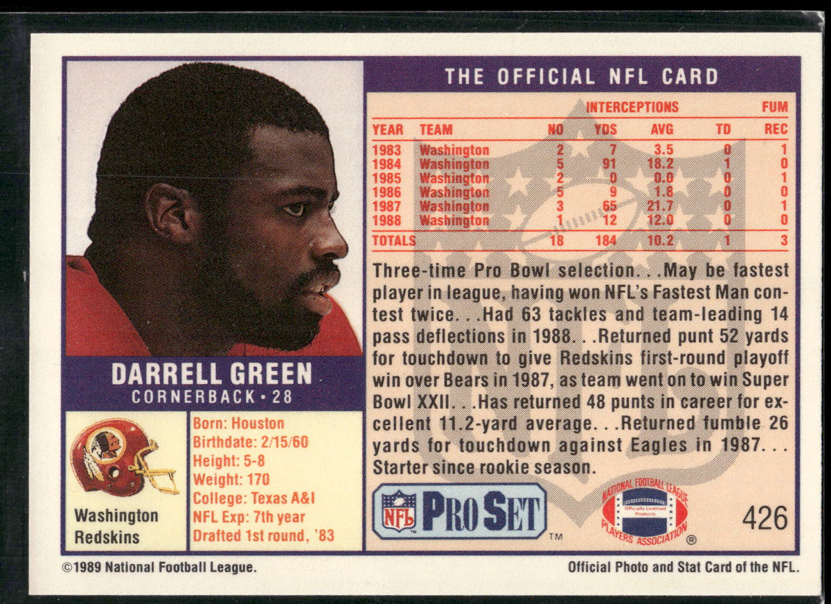 1989 Pro Set #426 Darrell Green