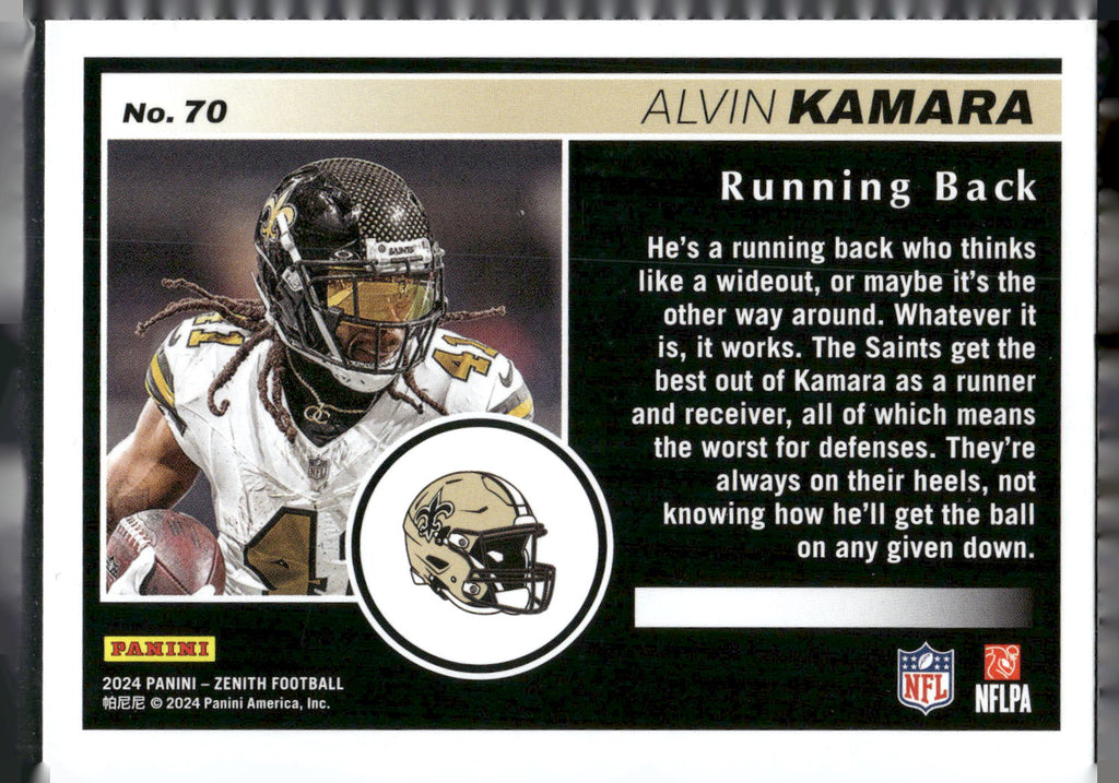 2024 Panini Zenith #70 Alvin Kamara Retail