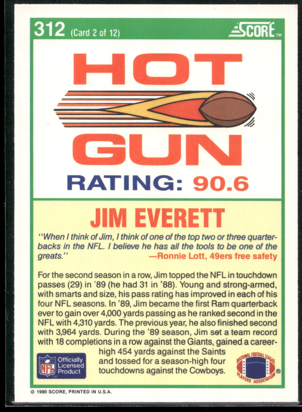 1990 Score #312 Jim Everett