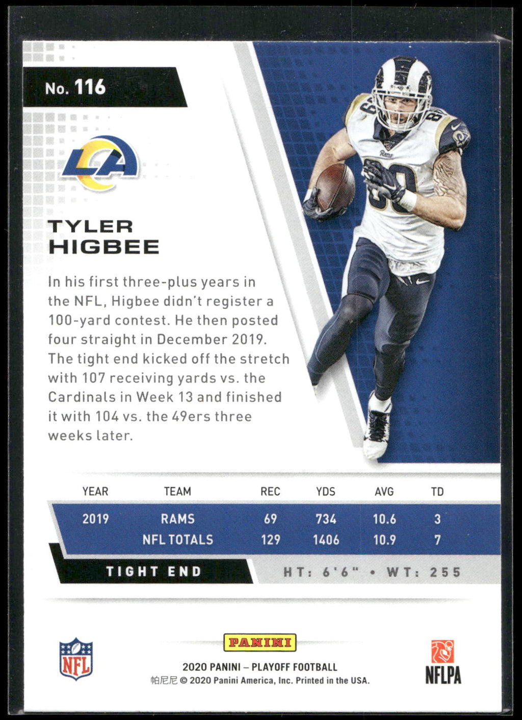 2020 Panini Playoff #116 Tyler Higbee