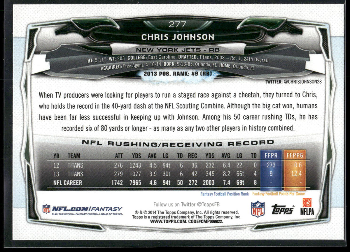 2014 Topps #277 Chris Johnson