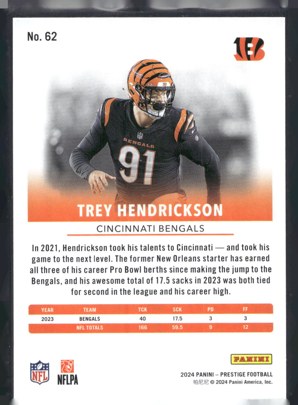 2024 Panini Prestige #62 Trey Hendrickson
