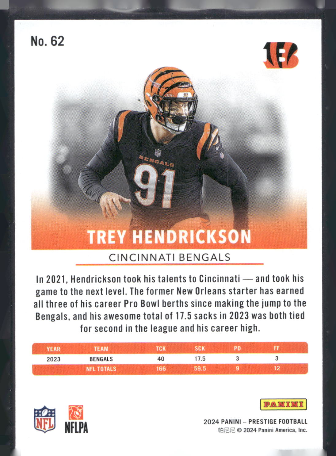 2024 Panini Prestige #62 Trey Hendrickson