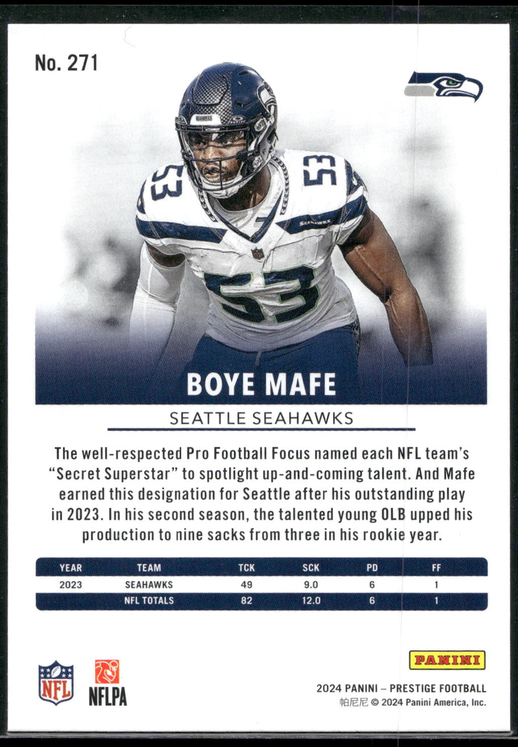 2024 Panini Prestige #271 Boye Mafe