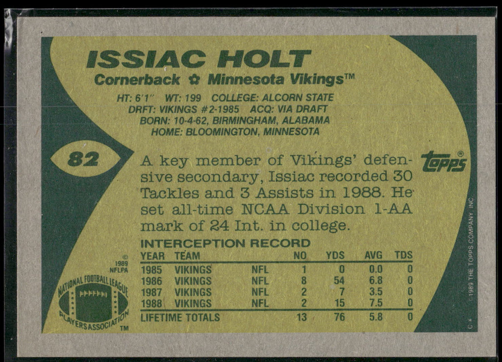 1989 Topps #82 Issiac Holt