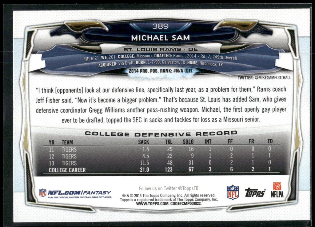2014 Topps #389 Michael Sam