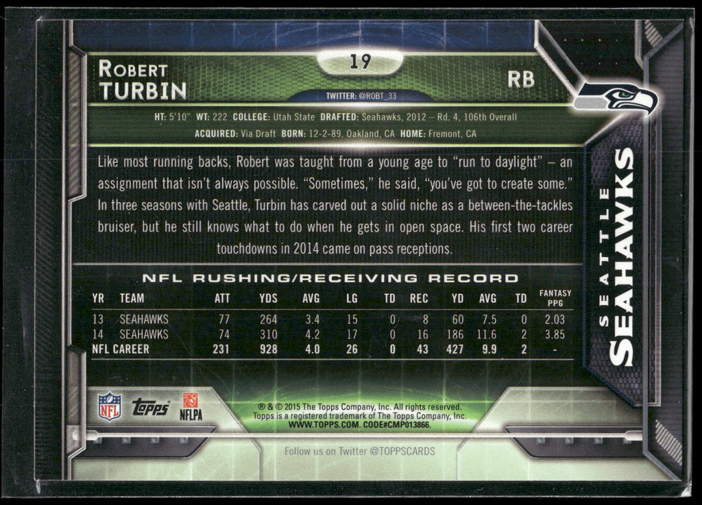 2015 Topps #19 Robert Turbin