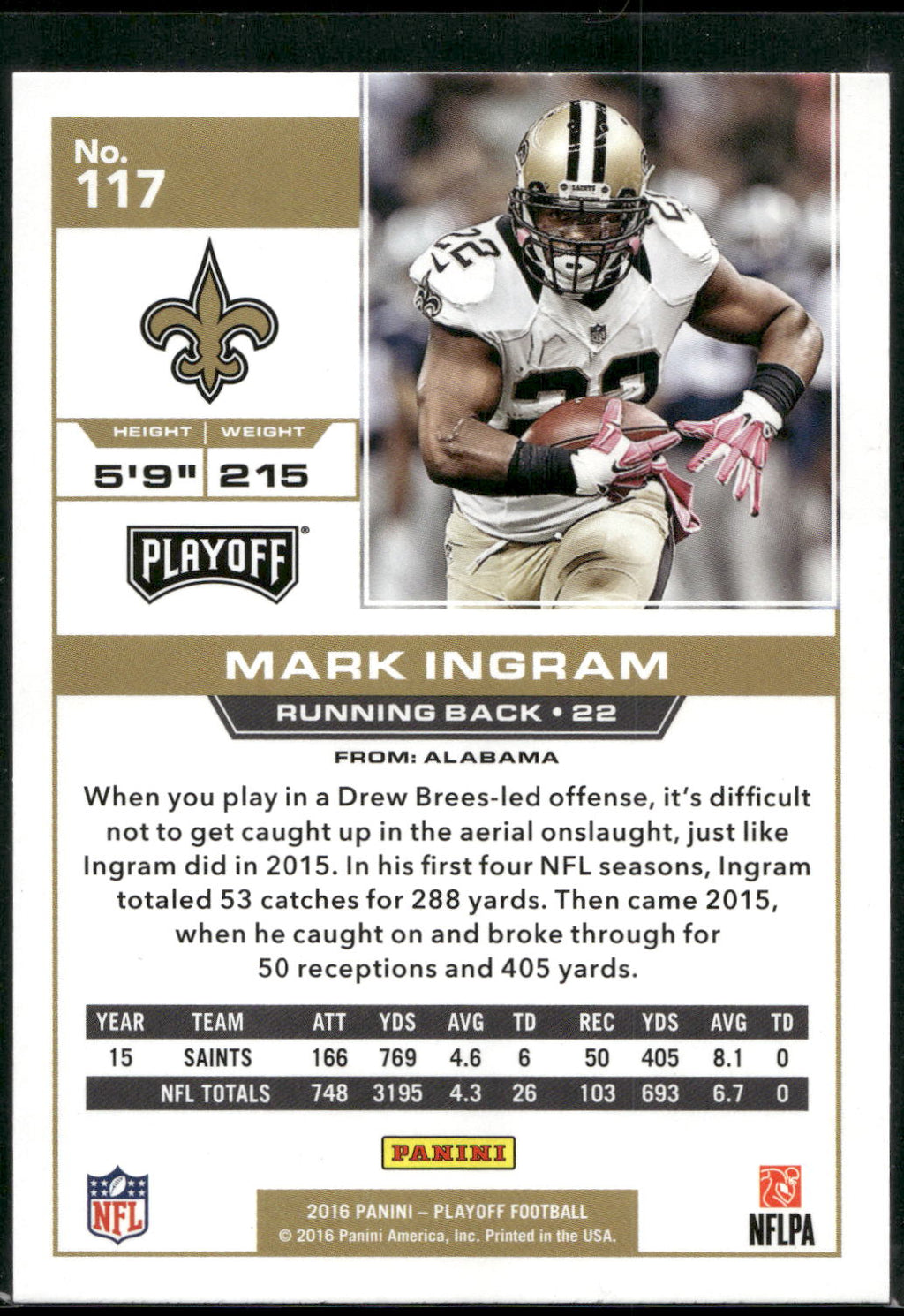 2016 Panini Playoff #117 Mark Ingram