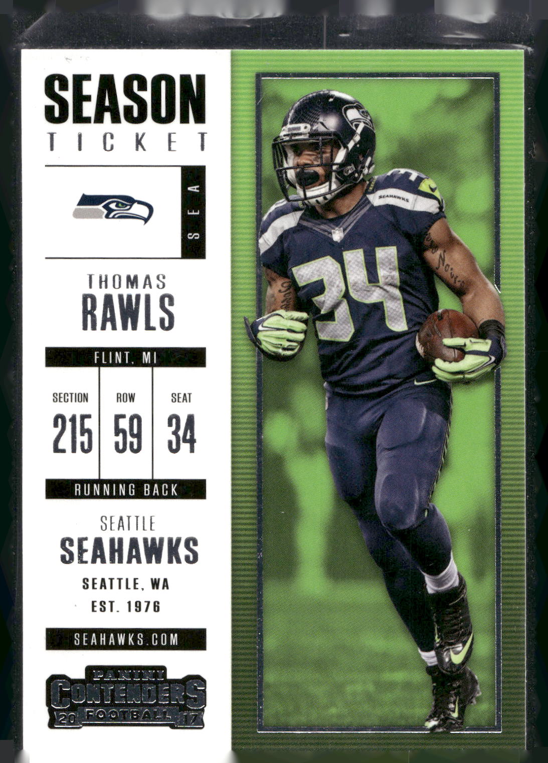 2017 Panini Contenders #59 Thomas Rawls