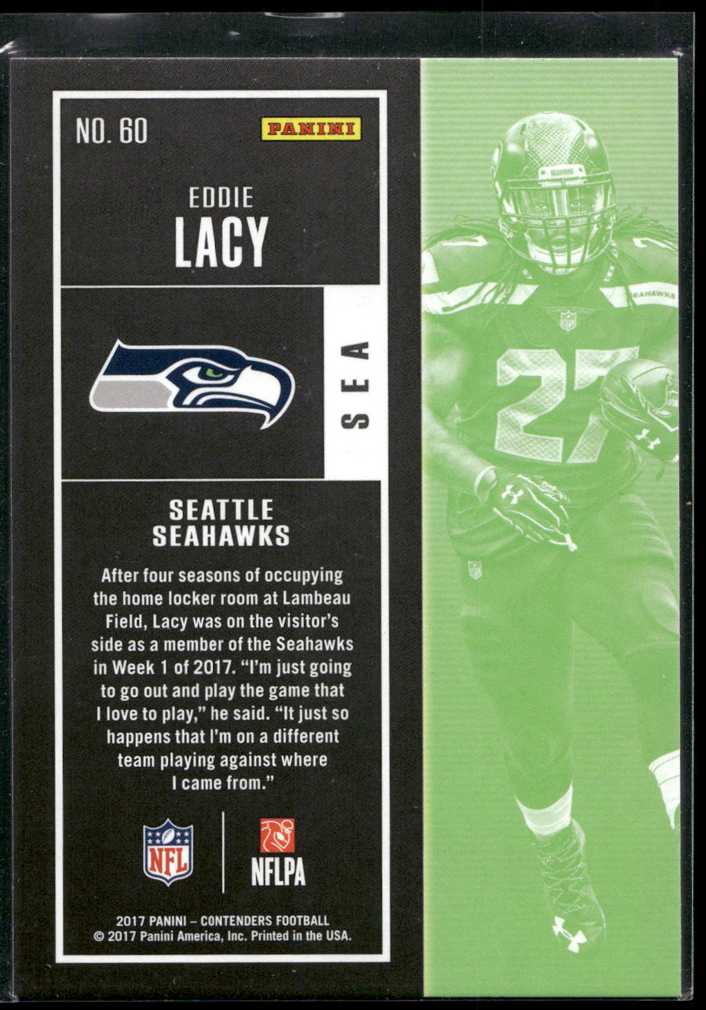 2017 Panini Contenders #60 Eddie Lacy
