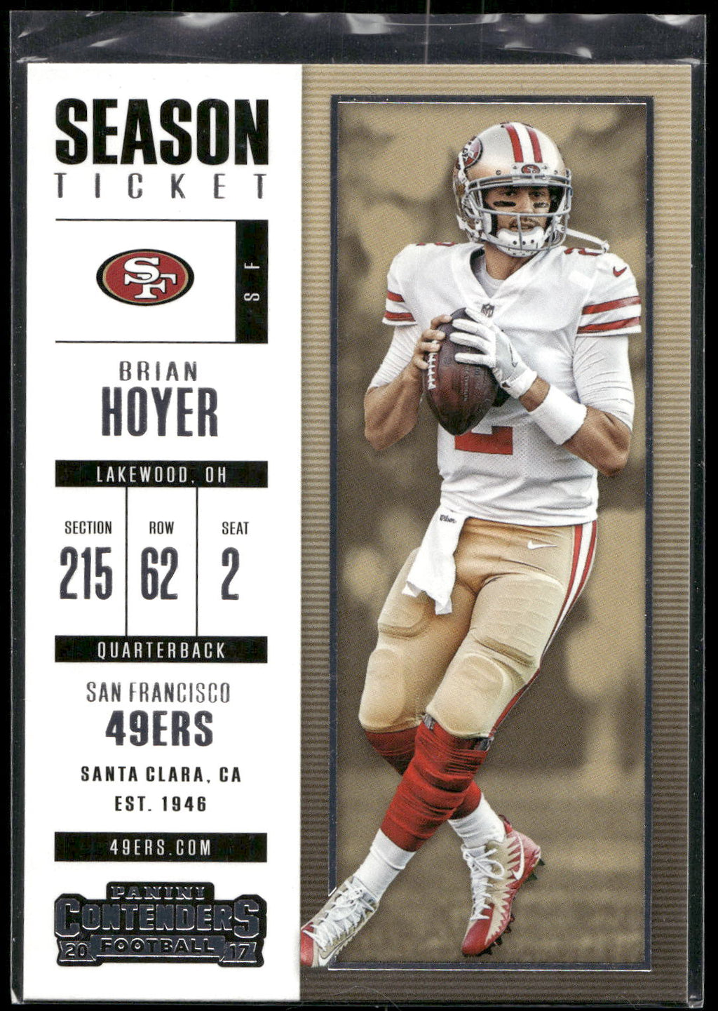 2017 Panini Contenders #55 Brian Hoyer