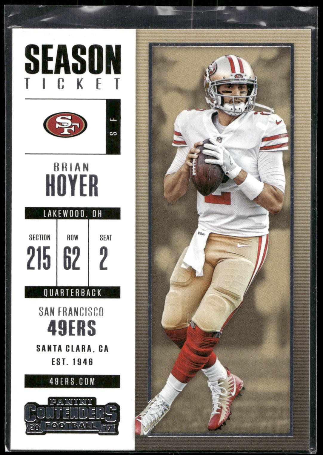 2017 Panini Contenders #55 Brian Hoyer