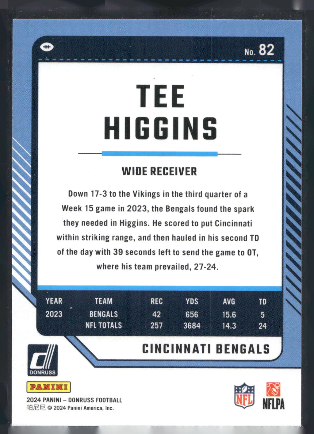 2024 Donruss #82 Tee Higgins