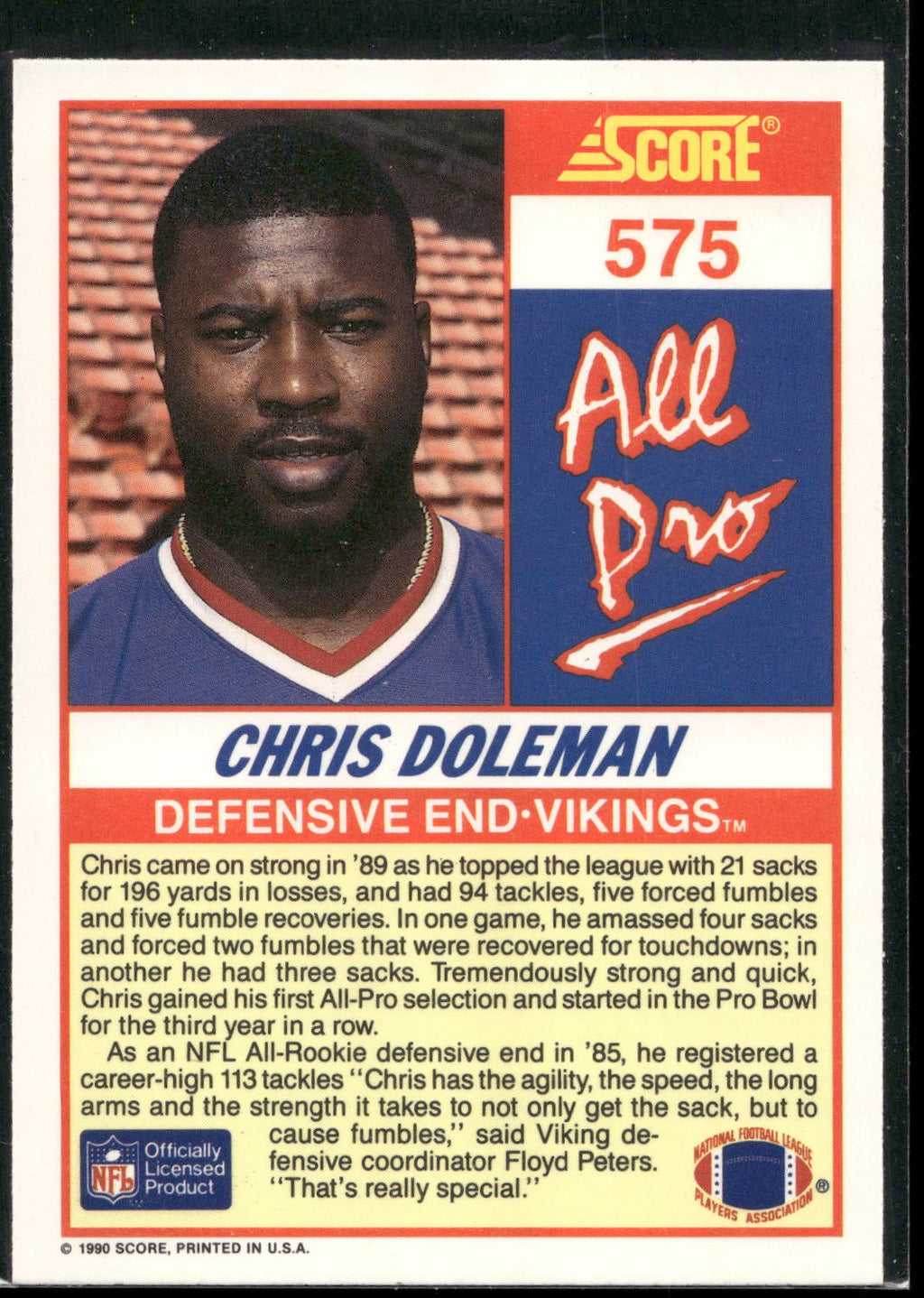 1990 Score #575 Chris Doleman