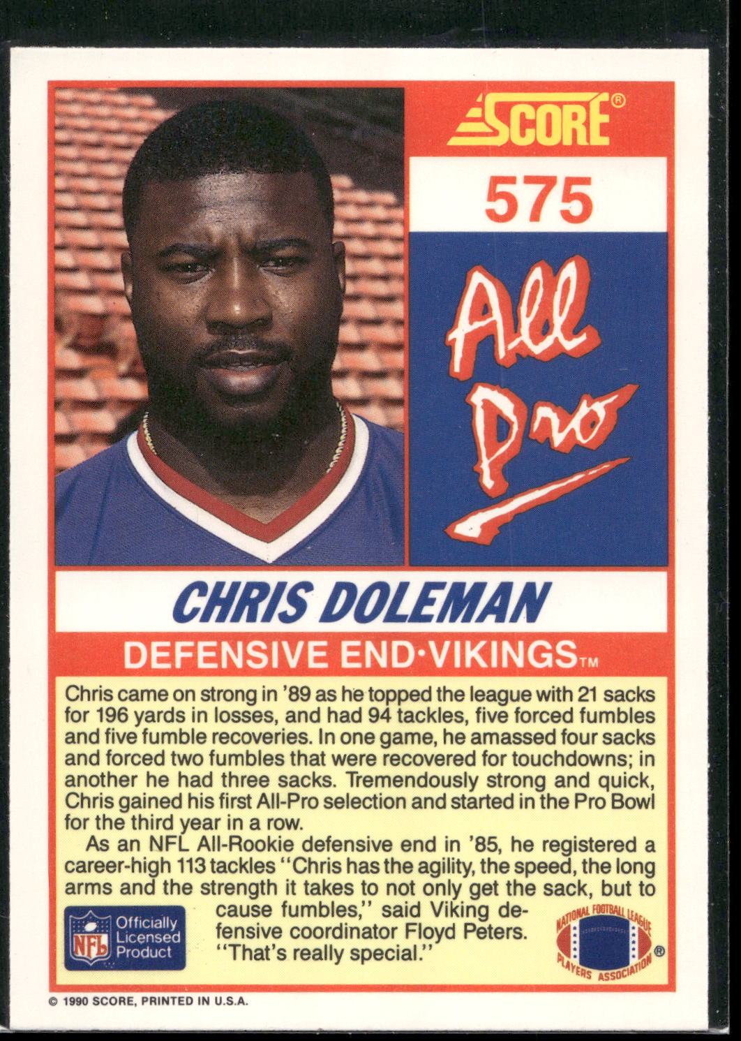 1990 Score #575 Chris Doleman
