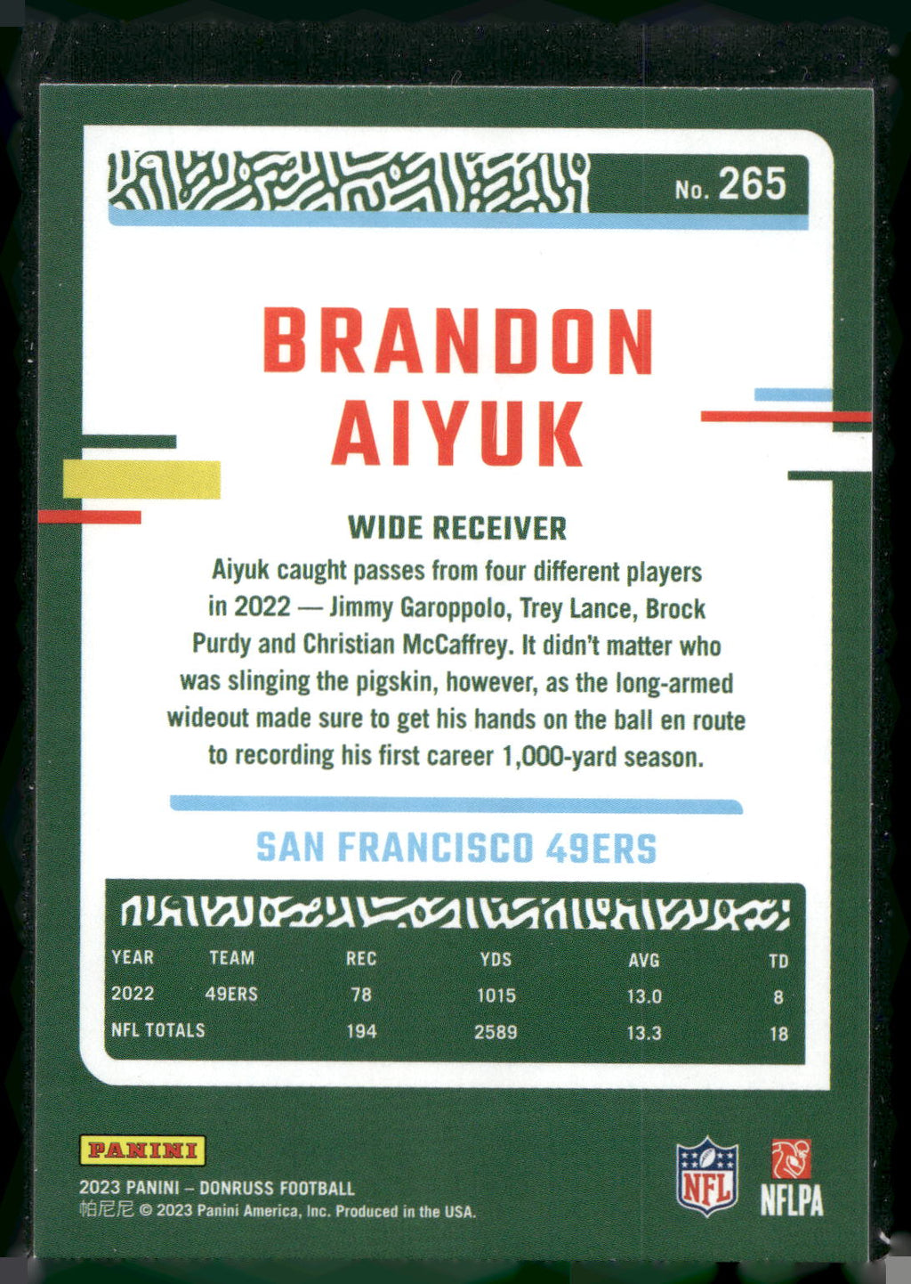 2023 Donruss #265 Brandon Aiyuk
