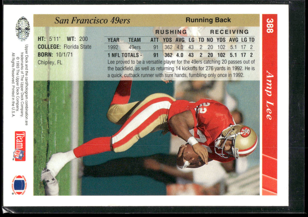 1993 Upper Deck #388 Amp Lee