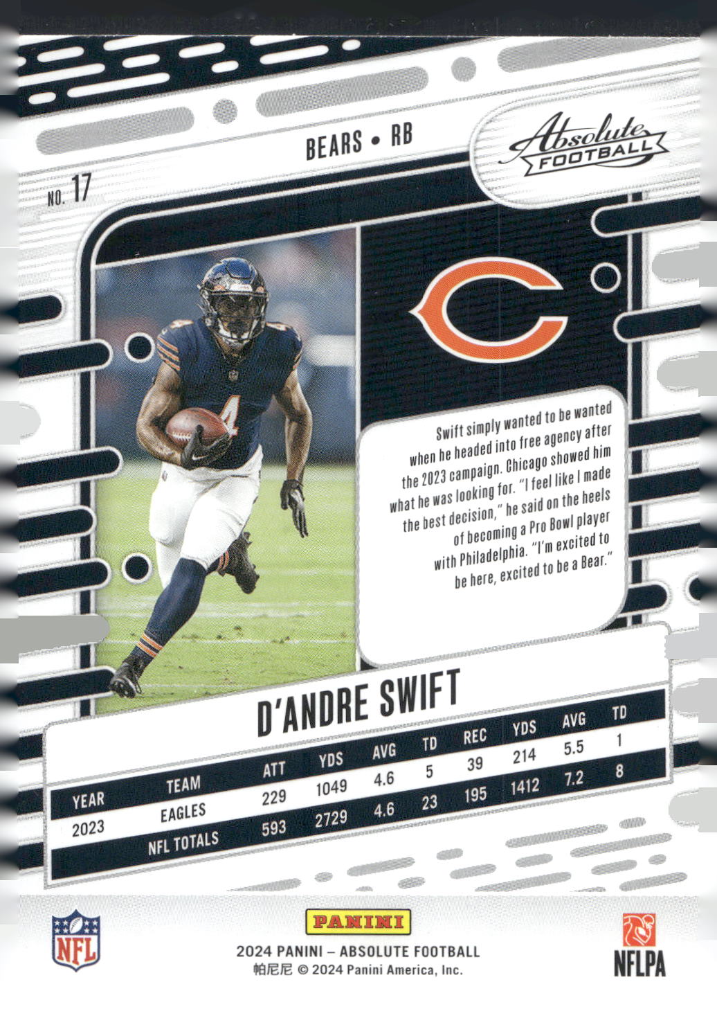 2024 Panini Absolute #17 D'Andre Swift Retail