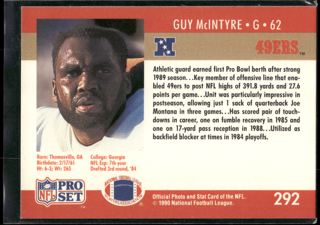 1990 Pro Set #292 Guy McIntyre