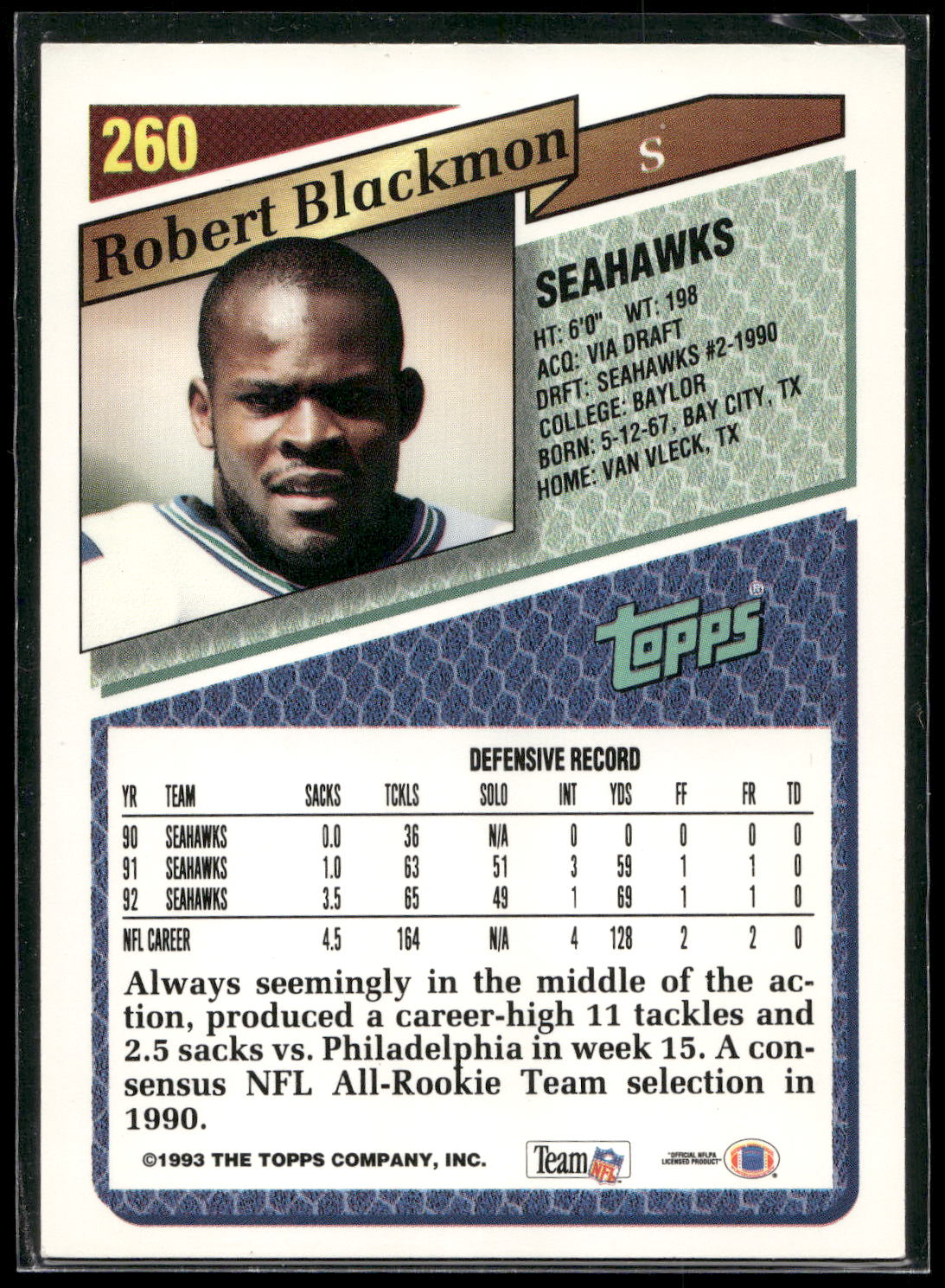 1993 Topps #260 Robert Blackmon