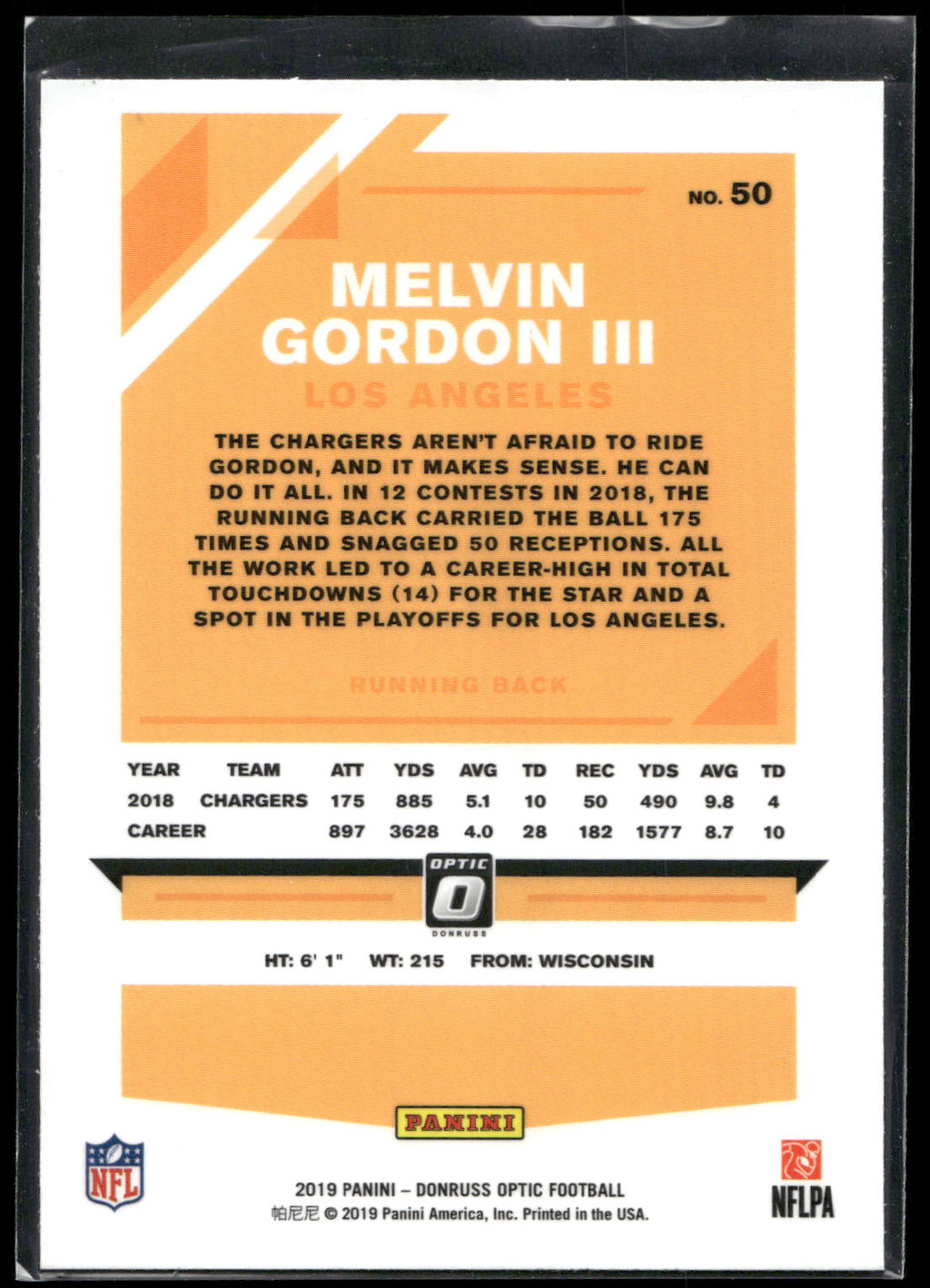 2019 Donruss Optic #50 Melvin Gordon III
