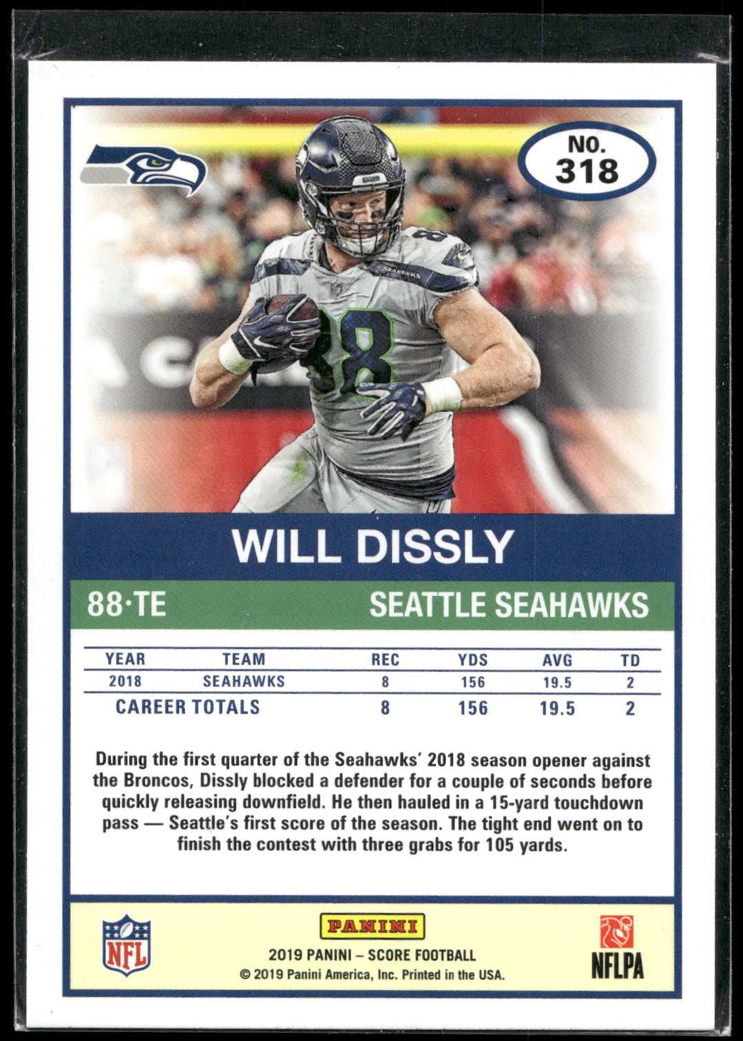 2019 Score #318 Will Dissly