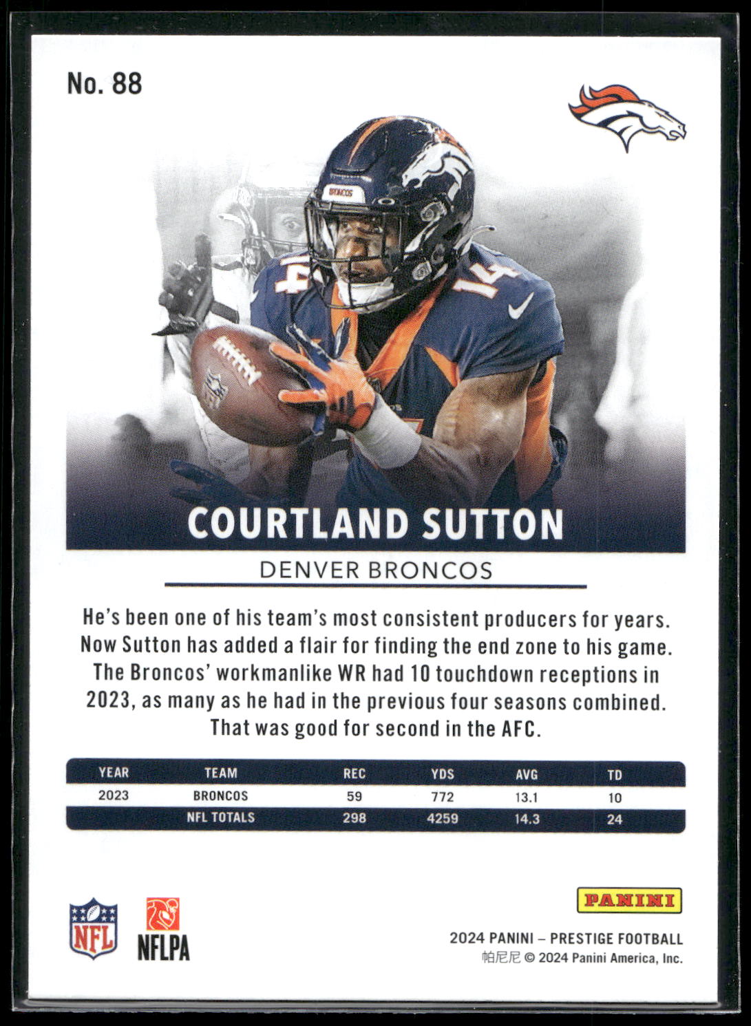 2024 Panini Prestige #88 Courtland Sutton