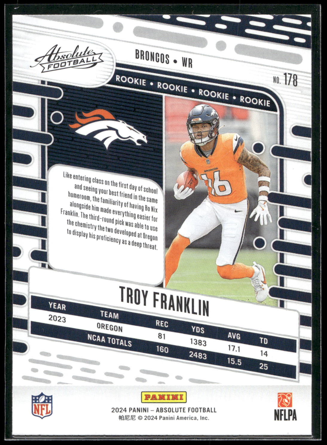 2024 Panini Absolute #178 Troy Franklin Retail