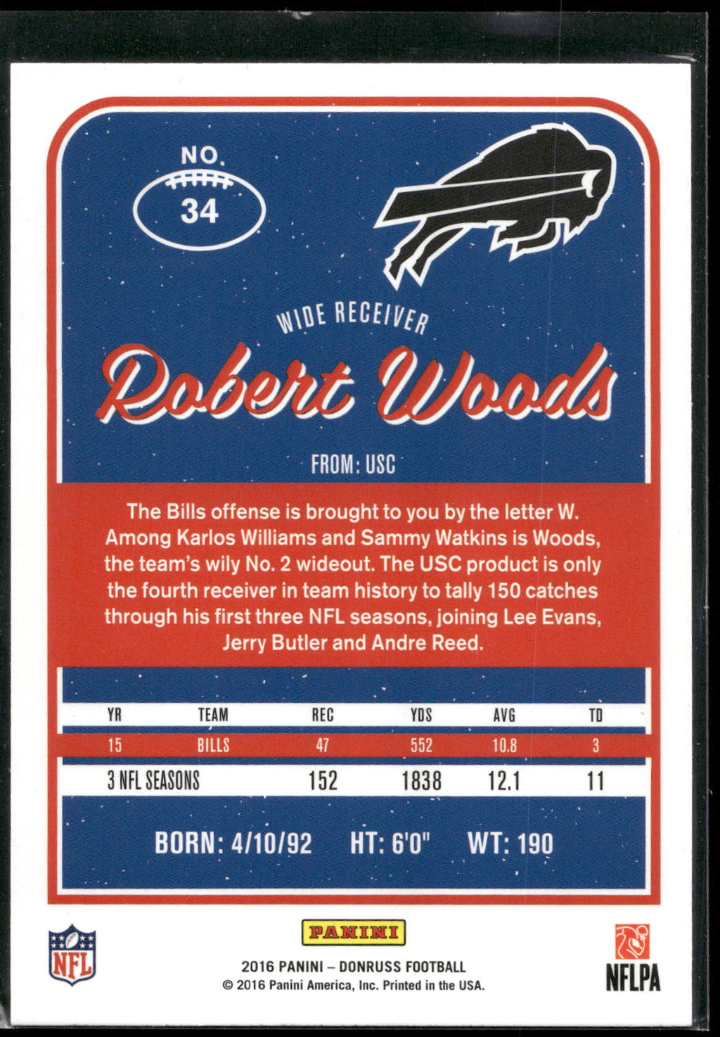 2016 Donruss #34 Robert Woods