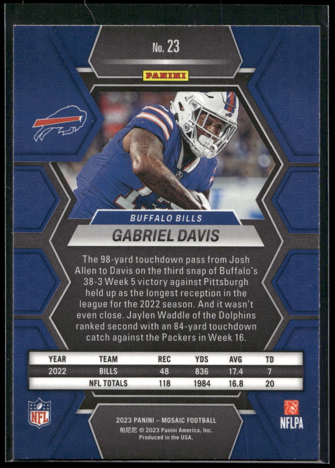 2023 Panini Mosaic #23 Gabriel Davis