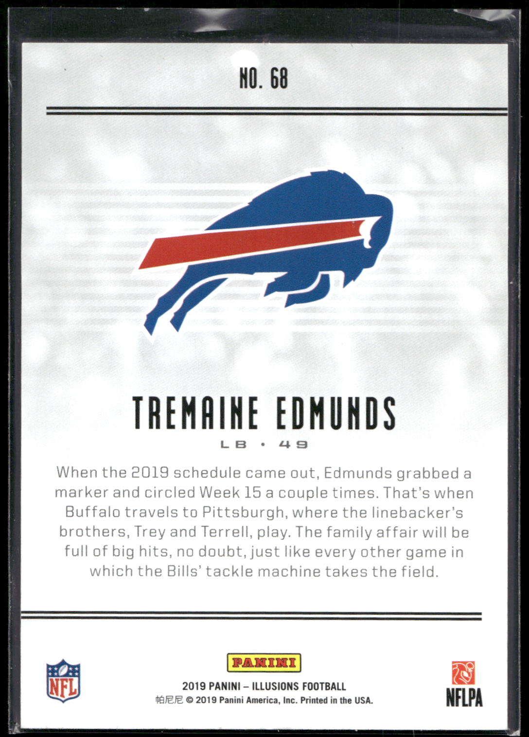 2019 Panini Illusions #68 Tremaine Edmunds Retail
