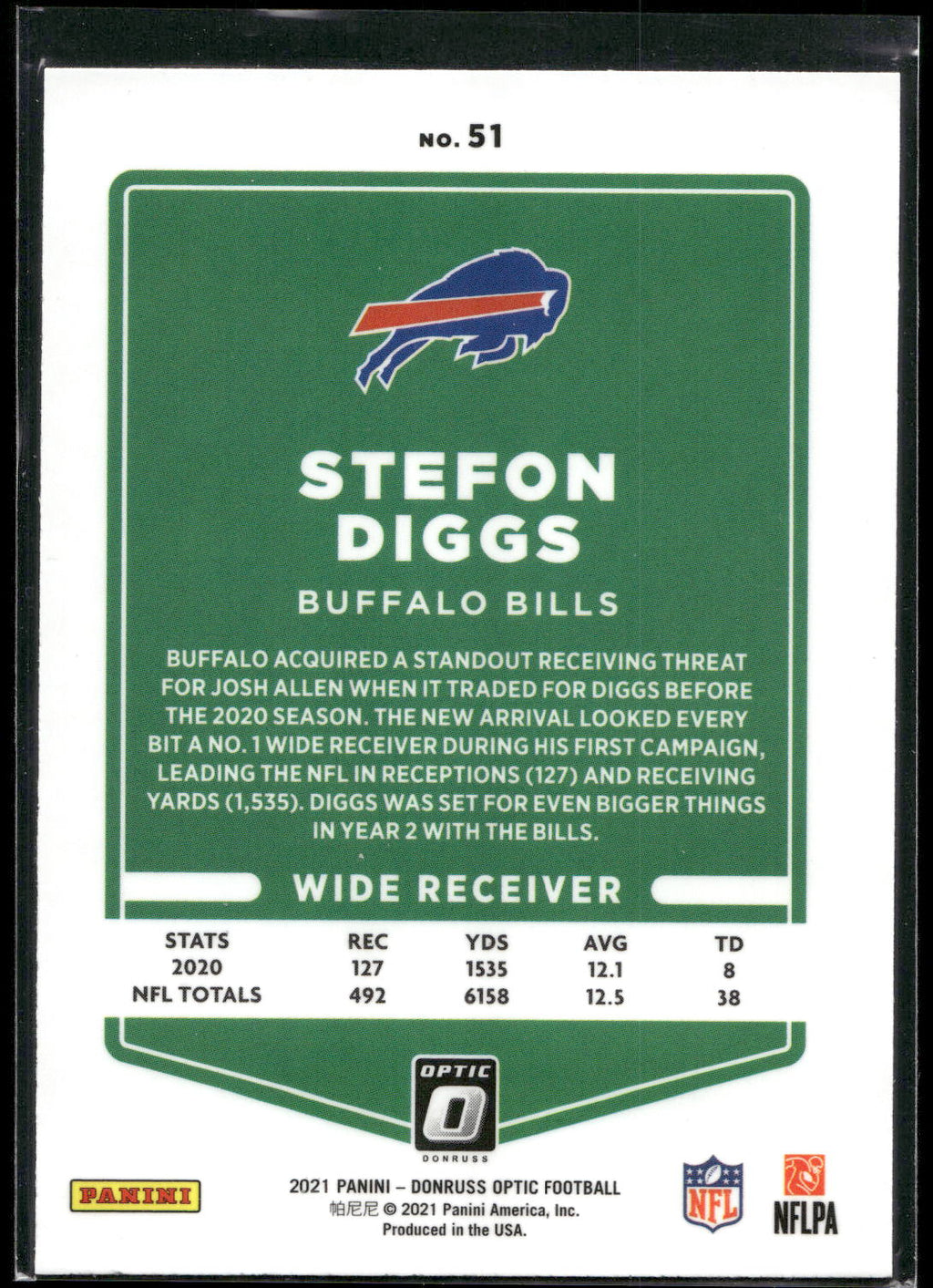 2021 Donruss Optic #51 Stefon Diggs