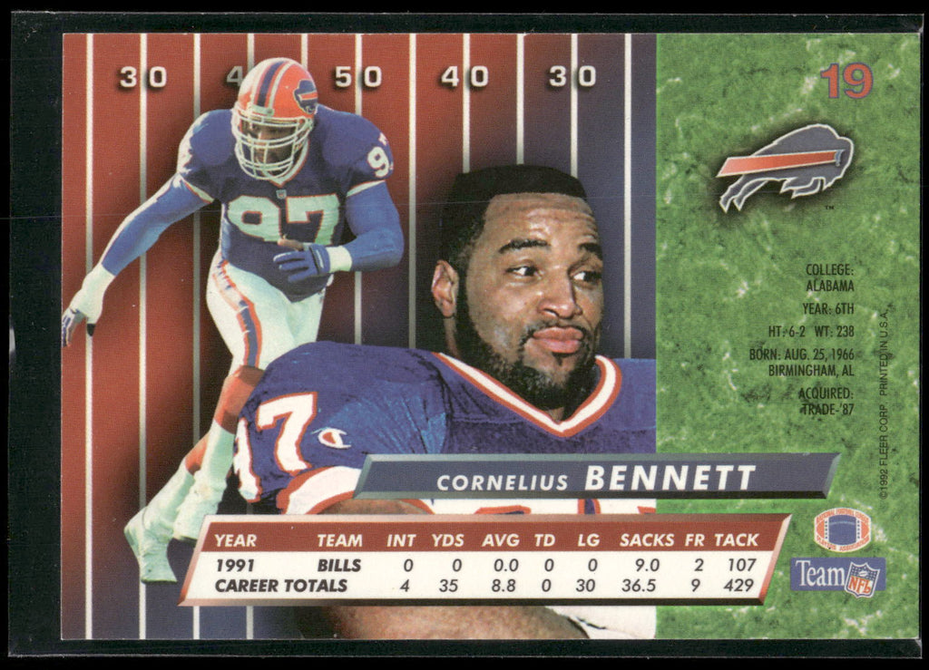 1992 Ultra #19 Cornelius Bennett