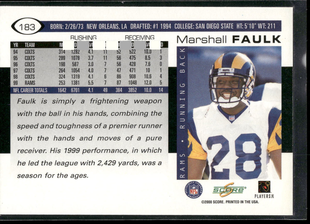 2000 Score #183 Marshall Faulk