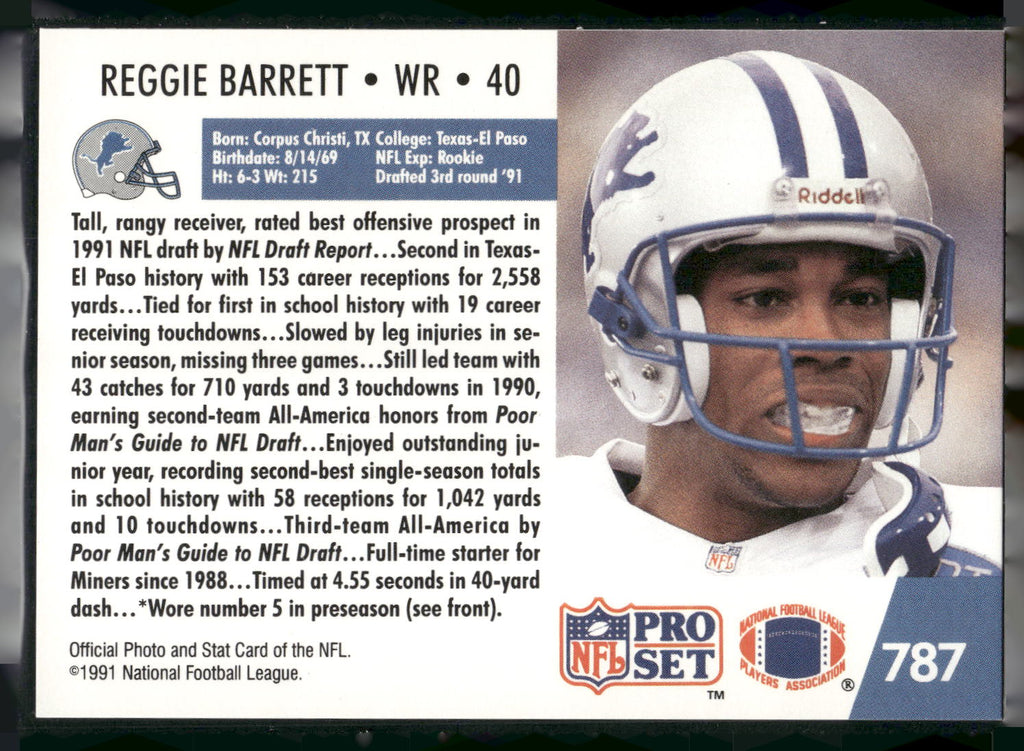 1991 Pro Set #787 Reggie Barrett