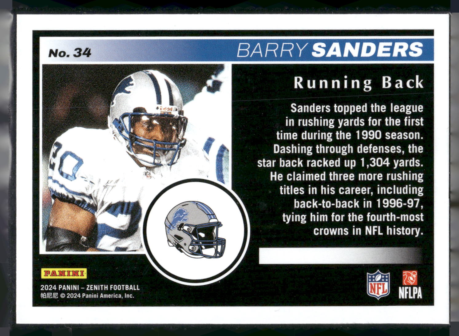 2024 Panini Zenith #34 Barry Sanders