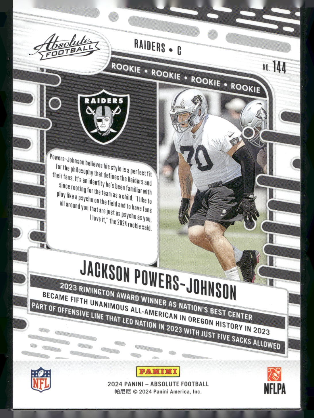 2024 Panini Absolute #144 Jackson Powers-Johnson Retail