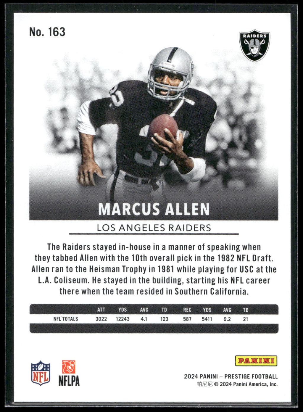 2024 Panini Prestige #163 Marcus Allen