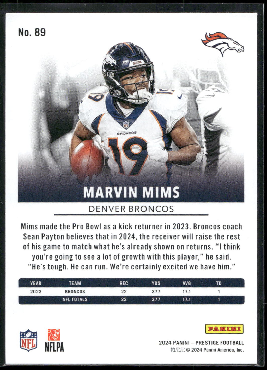 2024 Panini Prestige #89 Marvin Mims