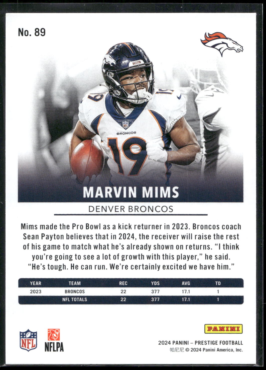2024 Panini Prestige #89 Marvin Mims