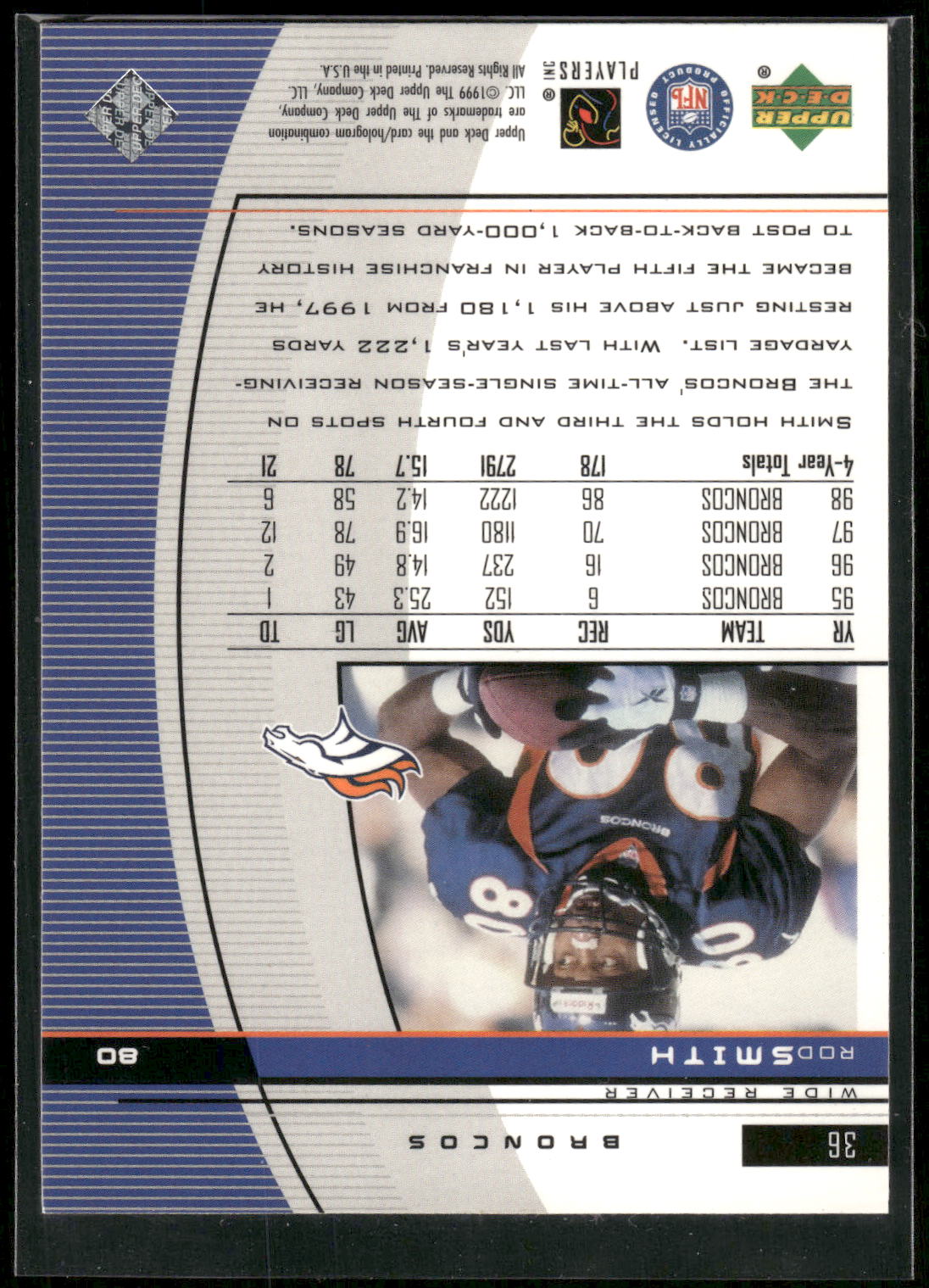 1999 Upper Deck Black Diamond #36 Rod Smith