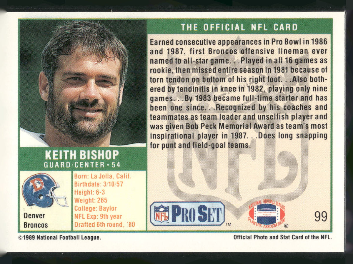 1989 Pro Set #99 Keith Bishop