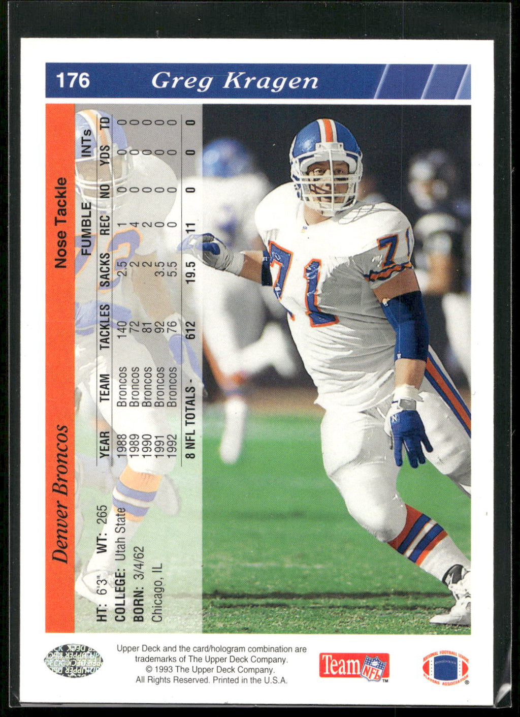 1993 Upper Deck #176 Greg Kragen