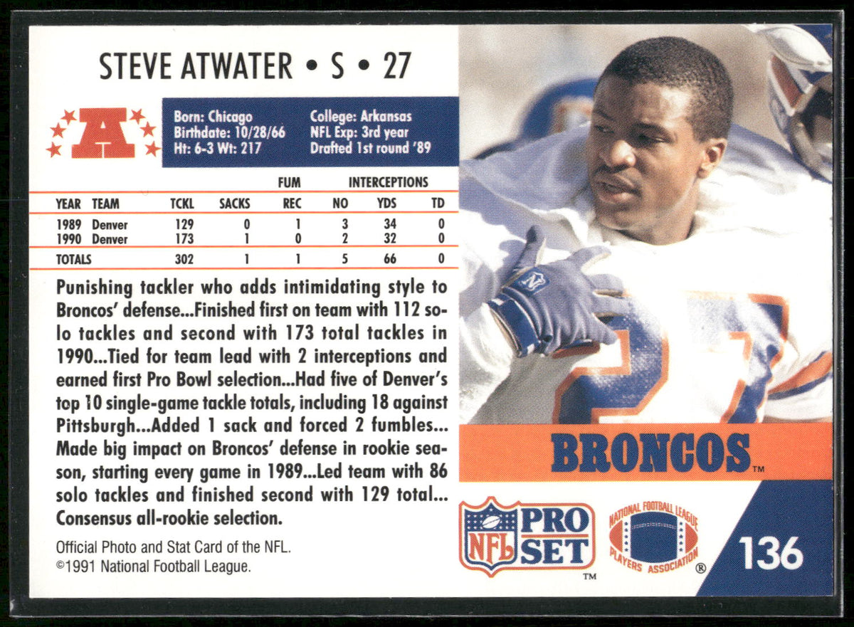 1991 Pro Set #136 Steve Atwater