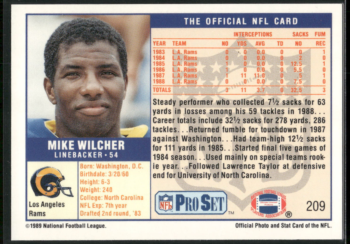 1989 Pro Set #209 Mike Wilcher