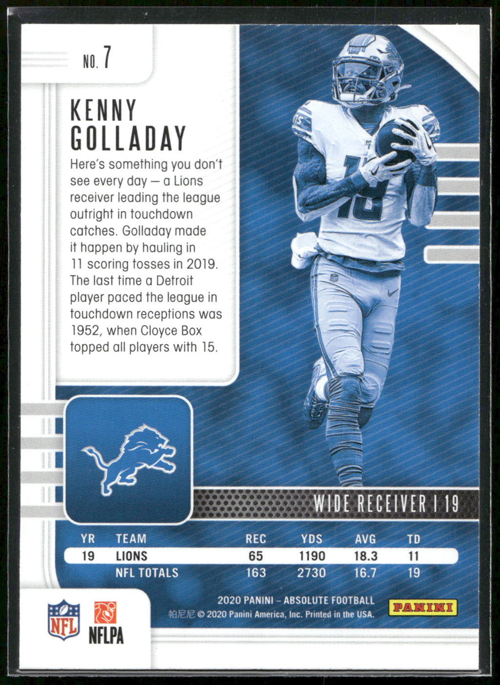 2020 Panini Absolute #7 Kenny Golladay Green