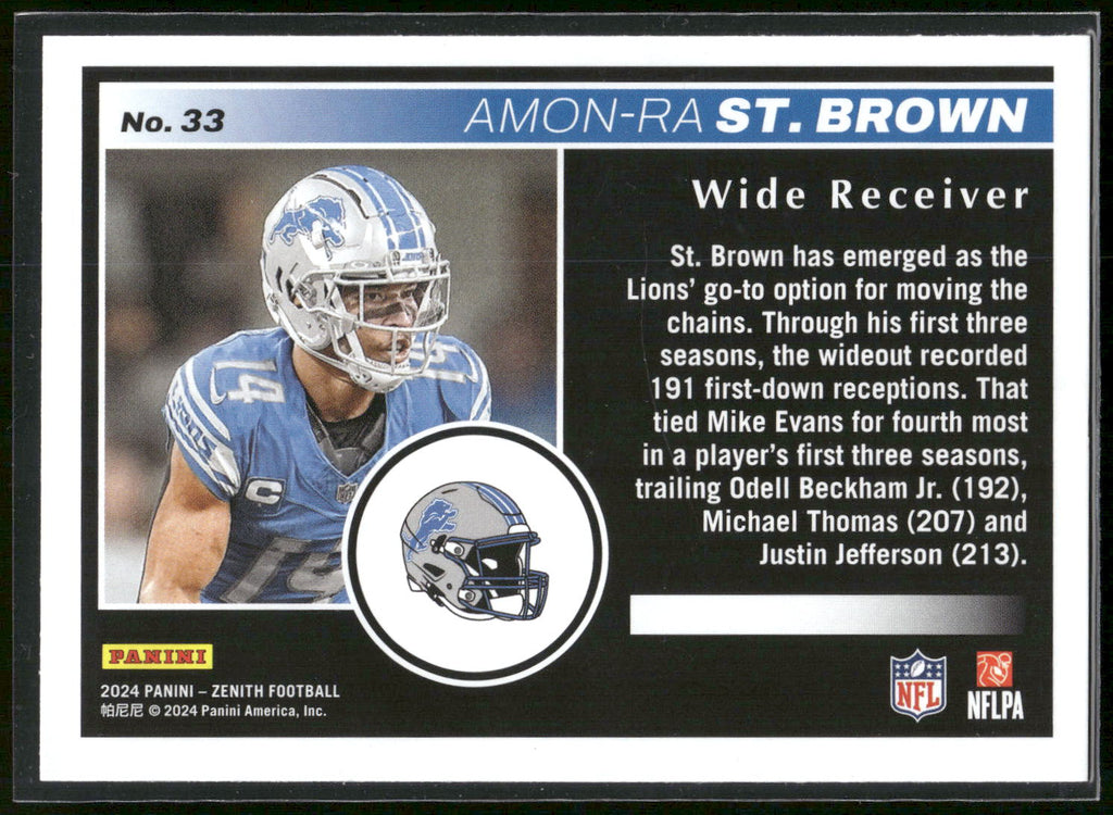 2024 Panini Zenith #33 Amon-Ra St. Brown Retail