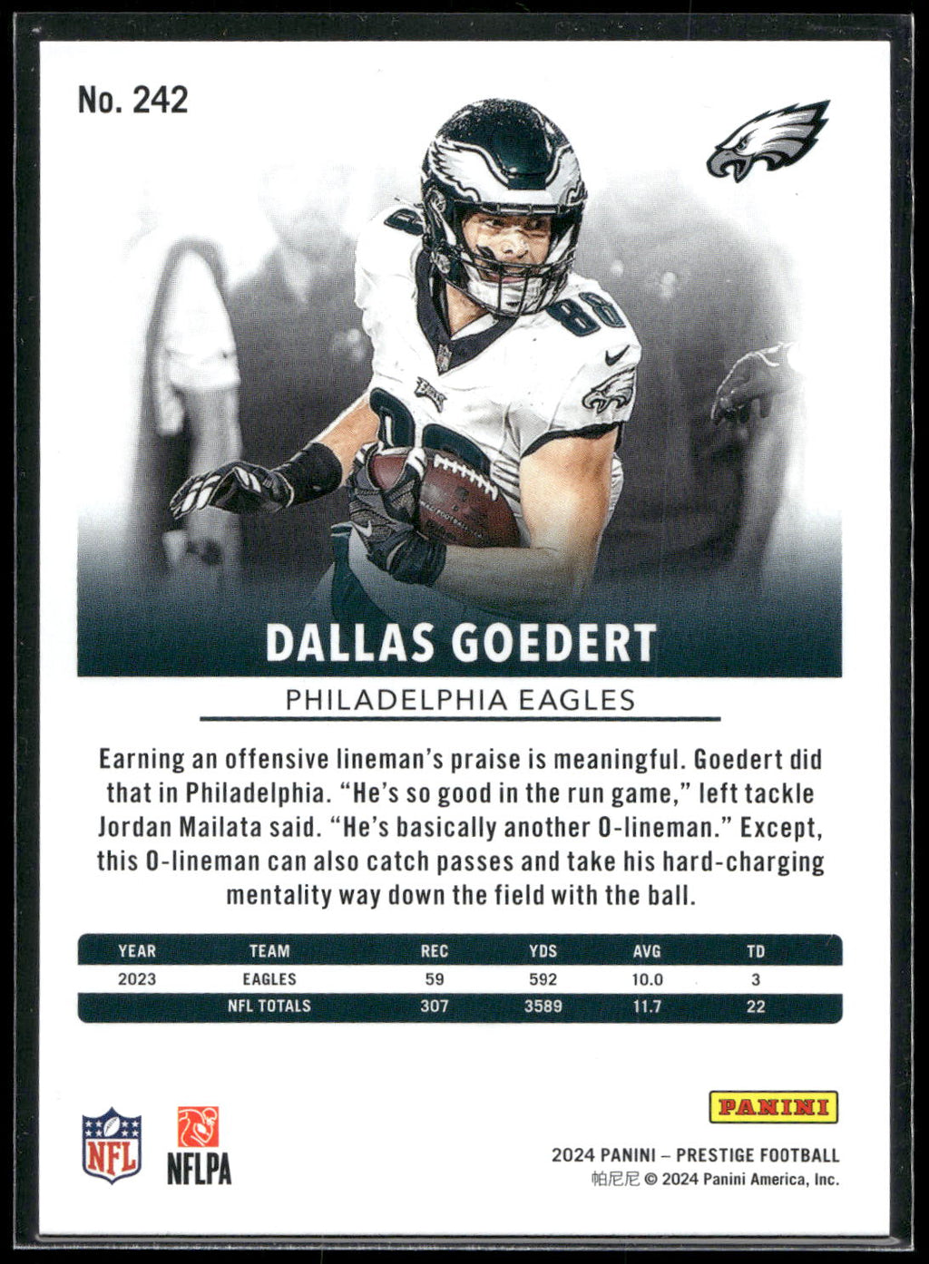 2024 Panini Prestige #242 Dallas Goedert