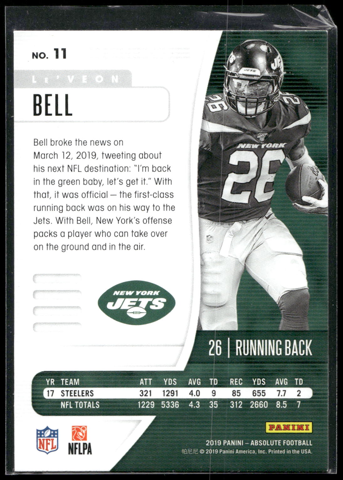 2019 Panini Absolute #11 Le'Veon Bell Retail