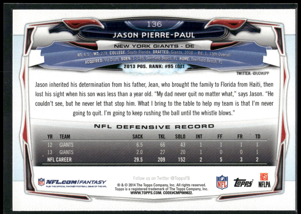 2014 Topps #136 Jason Pierre-Paul